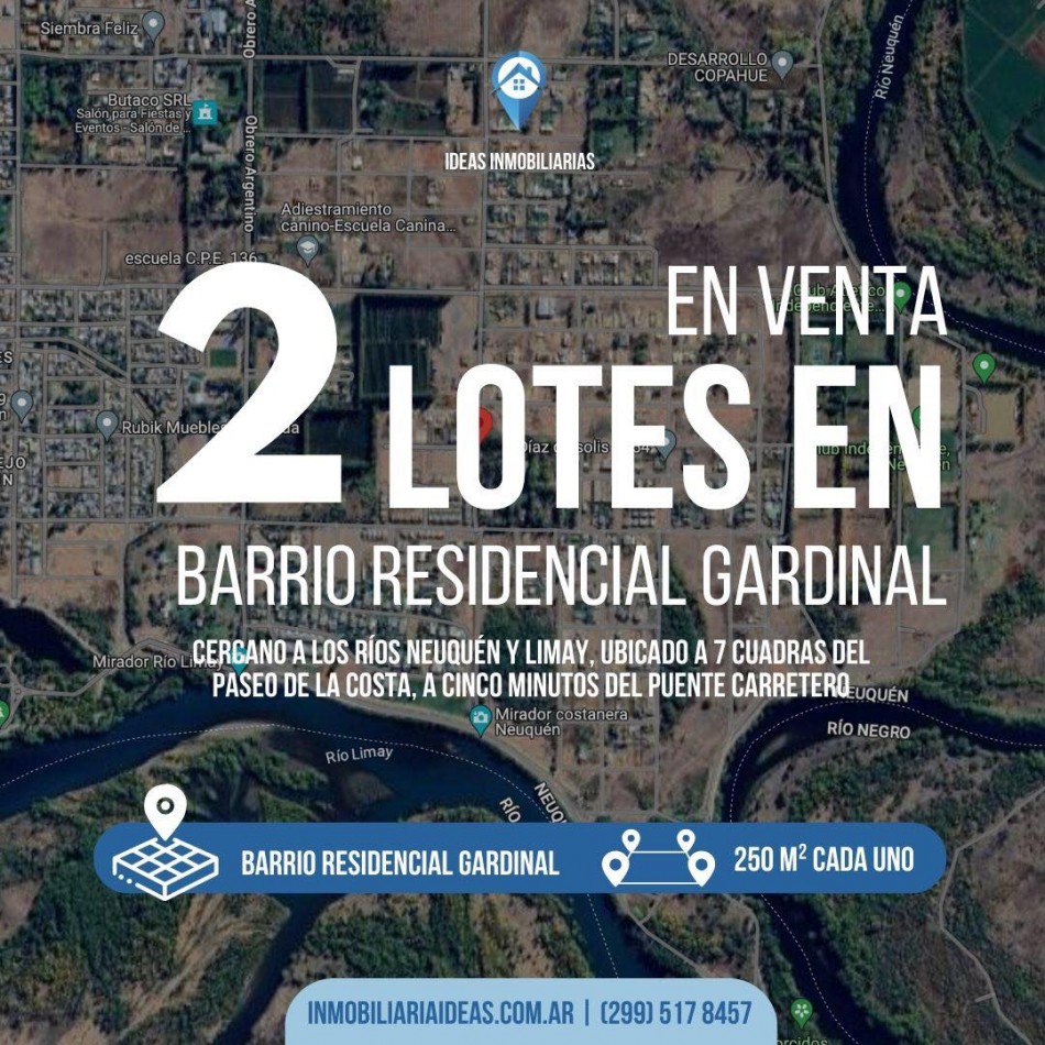 DOS Lotes en Barrio Residencial Gardinal