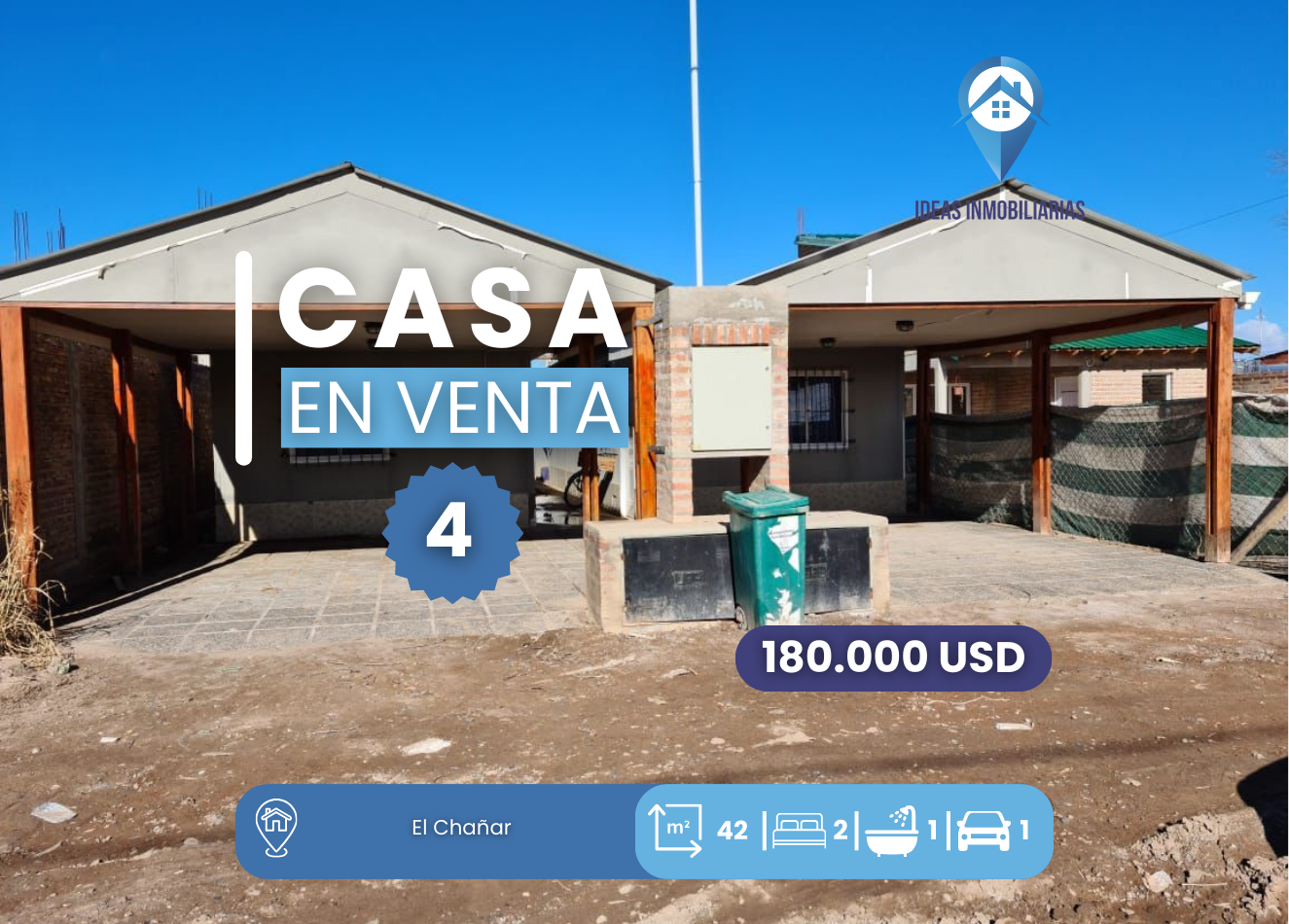 ¡VENTA de 4 Casas en El Chañar!