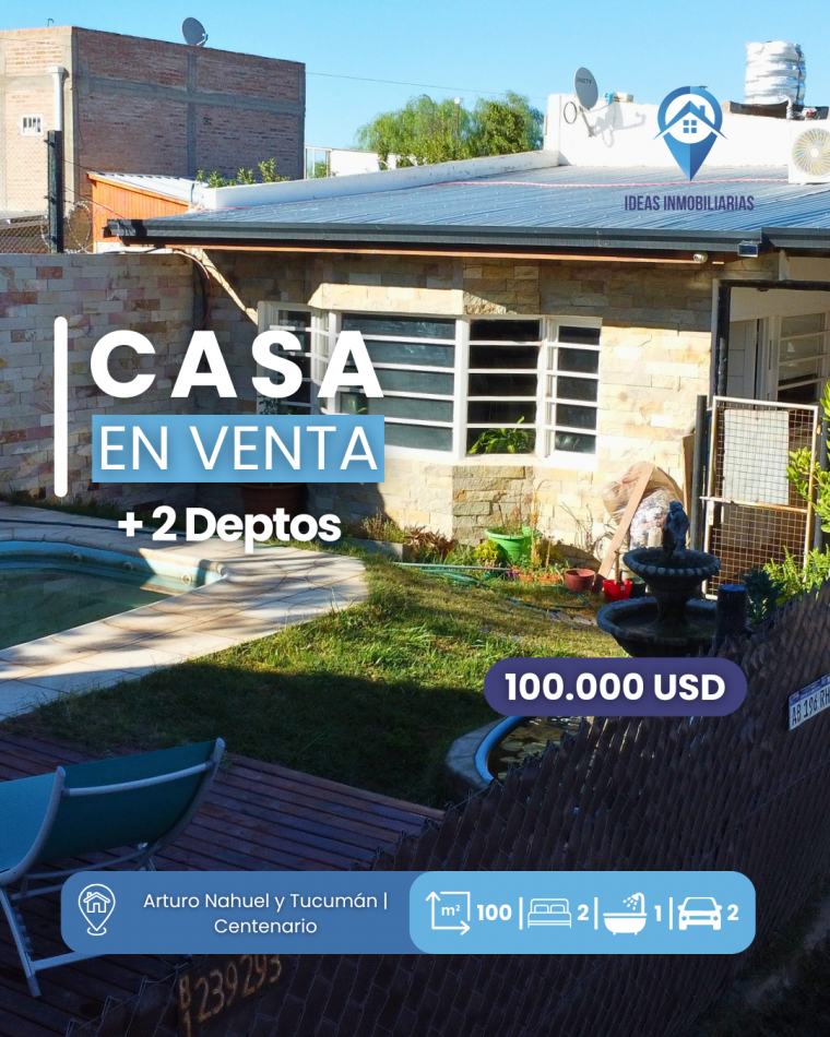 Casa con Pileta y 2 Departamentos en Construccion | Centenario