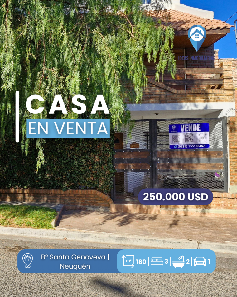 Casa 3 dormitorios en esquina | Santa Genoveva - Neuquen Capital