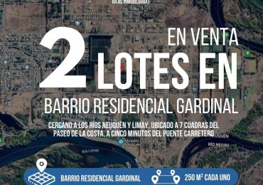 DOS Lotes en Barrio Residencial Gardinal